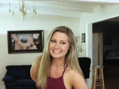 Hailey Young's sensual desolate play in trunks