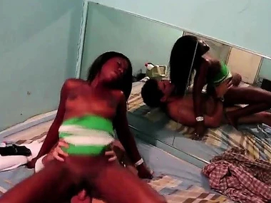 A black beauty from South America rides a tourist in a homemade video