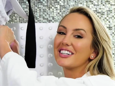 Brett Rossi's passionate blowjob leads to a uninhibited exertion at the martial arts post-haste