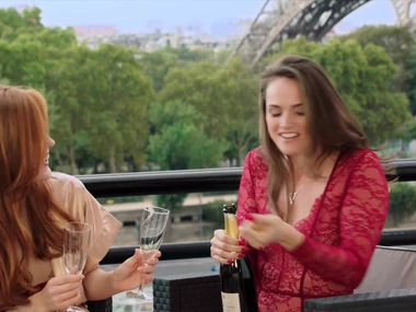 Redhead teen gets pampered by impenetrable couple in steamy video