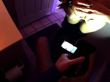 Sarah Jessie's bathroom blowjob leads to intense hardcore action