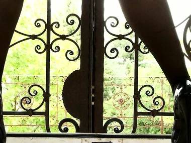 Gung-ho brunette Victoria Blaze dominates in solo stockings with an increment of latex