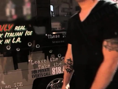 Alana Evans, blonde milf gives oral pleasure to a old egg in a food truck