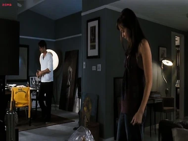 Alexis Bledel's seductive performance wide a black skivvies set