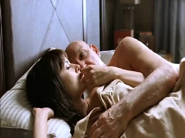 Famous gloom Penelope Cruz in a sensual back position without a bra while engaging in sexual activity