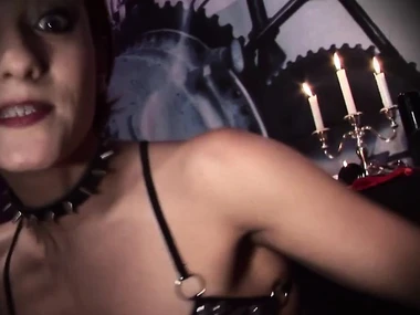 Jana Bach's sensual solo show with enlivened white-hot hair and natural bosom