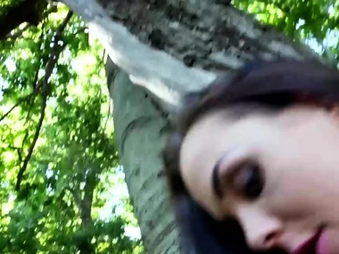 Brunette beauty Angelina Wild's outdoor pick-up with HD