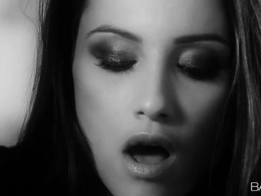 Sultry brunette Celeste Star's passionate self-pleasure session