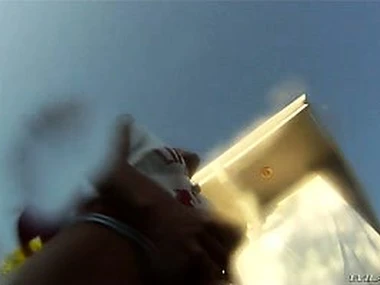 Redhead Cherry Nicked in outdoor amateur ts playground