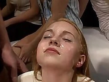 18yo Veronika with 50 guys in bukkake gangbang Part 2