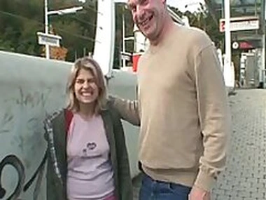 Chubby Blonde Teen gets fucked by a stranger concerning public