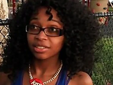 whoaboyz - black teen girl carrying-on with a big black Hawkshaw after fun