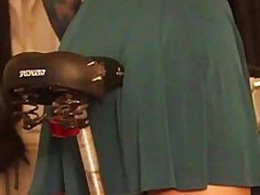 Step daughter learning to ride bike grinds in panties