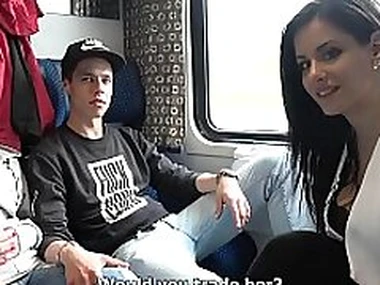 Foursome Sex regarding Public TRAIN