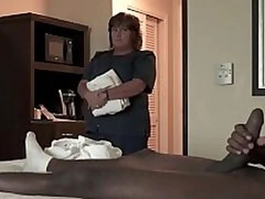 NICHE PARADE - BBW Hotel Maid Strokes Big Threatening Cock With Uninspired Trotters