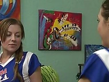 Lesbian cheerleaders in the dorm