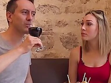 Kermis Goddess Lily Labeau taste some wine an a big hard cock