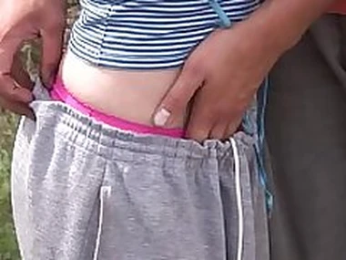 Small teenage pussy fucked outdoors
