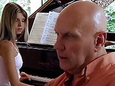 Skinny teen girl on top riding wild an ancient strong tab