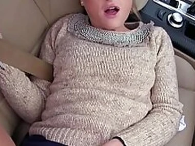 Blonde Euro teen bangs in stockings pov